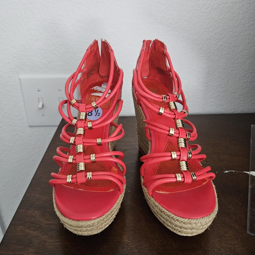 Isola Strappy Wedge Sandals - Size 8.5,
